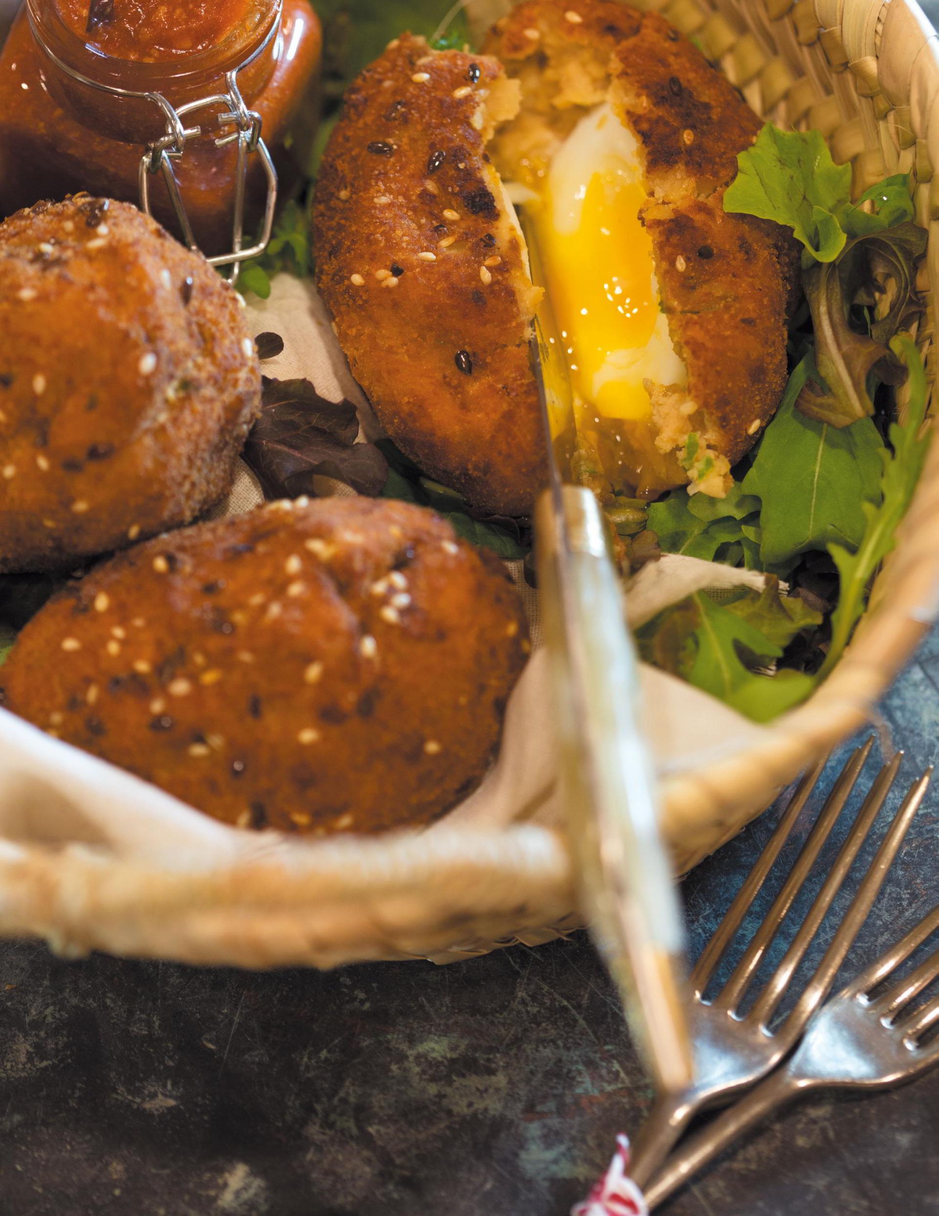 Falafel de huevos a la escocesa